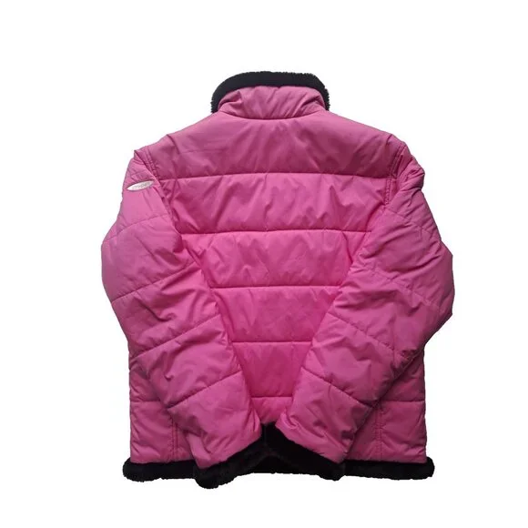 Spyder Women's Midweight Pink Jacket with Black Fur Trim Size 10 - Picture 9 of 11